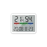 JZK Kleines digitales Raumthermometer-Hygrometer mit Uhr und großem Display, einfacher Innentemperatur…