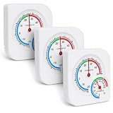 3-teiliges Thermo-Hygrometer-Set, leicht ablesbar, analoge Skala, Thermometer, Hygrothermograph für…